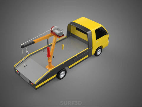 HYDRAULIC CRANE LIFTING ELECTRIC WINCH HOIST TOW TRUCK TOWING 3D Model