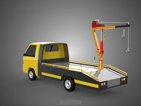 HYDRAULIC CRANE LIFTING ELECTRIC WINCH HOIST TOW TRUCK TOWING 3D Model