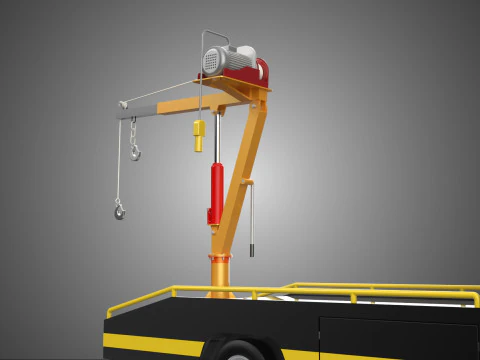 HYDRAULIC CRANE LIFTING ELECTRIC WINCH HOIST TOW TRUCK TOWING 3D Model
