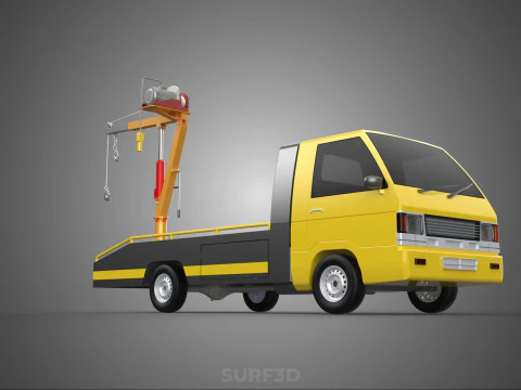 HYDRAULIC CRANE LIFTING ELECTRIC WINCH HOIST TOW TRUCK TOWING 3D Model