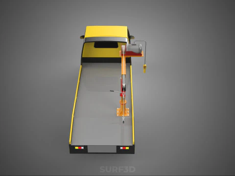 HYDRAULIC CRANE LIFTING ELECTRIC WINCH HOIST TOW TRUCK TOWING 3D Model