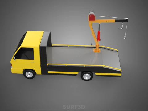 HYDRAULIC CRANE LIFTING ELECTRIC WINCH HOIST TOW TRUCK TOWING 3D Model