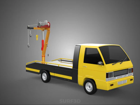 HYDRAULIC CRANE LIFTING ELECTRIC WINCH HOIST TOW TRUCK TOWING 3D Model