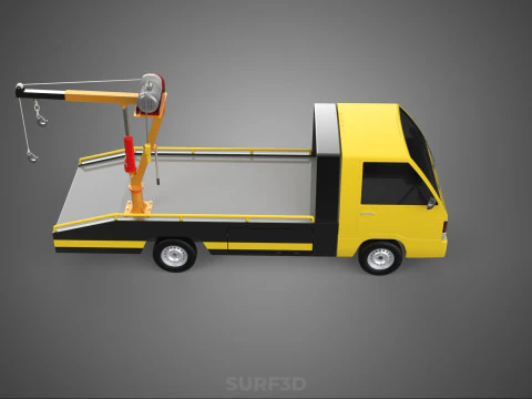 HYDRAULIC CRANE LIFTING ELECTRIC WINCH HOIST TOW TRUCK TOWING 3D Model