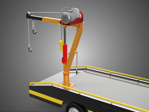 HYDRAULIC CRANE LIFTING ELECTRIC WINCH HOIST TOW TRUCK TOWING 3D Model