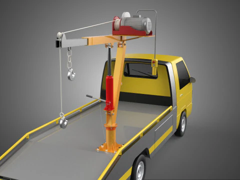 HYDRAULIC CRANE LIFTING ELECTRIC WINCH HOIST TOW TRUCK TOWING 3D Model