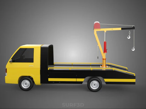 HYDRAULIC CRANE LIFTING ELECTRIC WINCH HOIST TOW TRUCK TOWING 3D Model