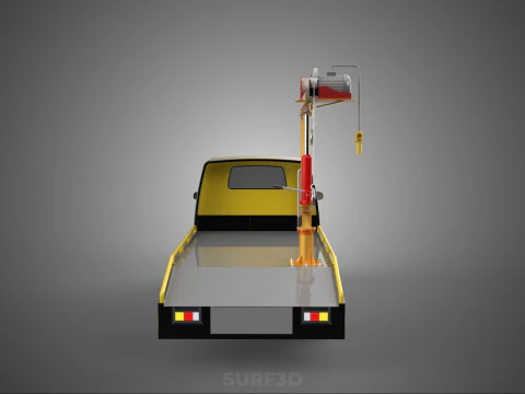 HYDRAULIC CRANE LIFTING ELECTRIC WINCH HOIST TOW TRUCK TOWING 3D Model