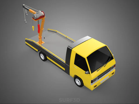 HYDRAULIC CRANE LIFTING ELECTRIC WINCH HOIST TOW TRUCK TOWING 3D Model