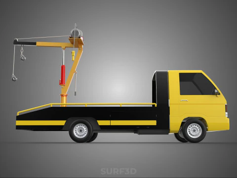 HYDRAULIC CRANE LIFTING ELECTRIC WINCH HOIST TOW TRUCK TOWING 3D Model
