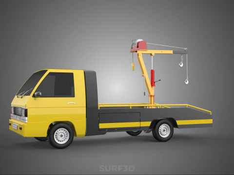 HYDRAULIC CRANE LIFTING ELECTRIC WINCH HOIST TOW TRUCK TOWING 3D Model