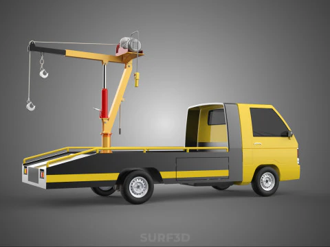 HYDRAULIC CRANE LIFTING ELECTRIC WINCH HOIST TOW TRUCK TOWING 3D Model