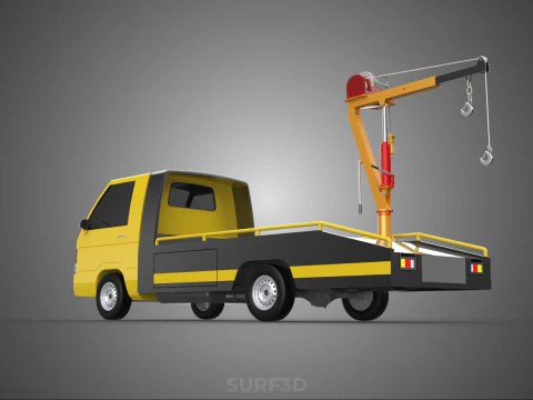 HYDRAULIC CRANE LIFTING ELECTRIC WINCH HOIST TOW TRUCK TOWING 3D Model