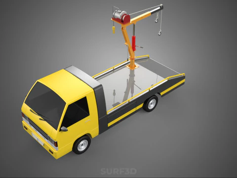 HYDRAULIC CRANE LIFTING ELECTRIC WINCH HOIST TOW TRUCK TOWING 3D Model