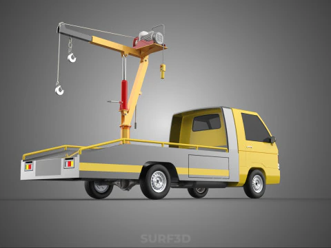 HYDRAULIC CRANE LIFTING ELECTRIC WINCH HOIST TOW TRUCK TOWING 3D Model