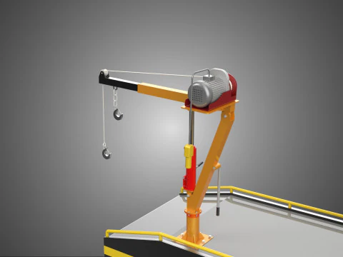HYDRAULIC CRANE LIFTING ELECTRIC WINCH HOIST TOW TRUCK TOWING 3D Model
