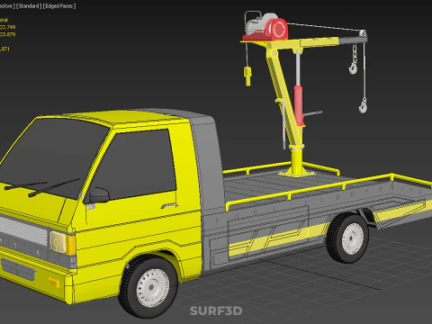 HYDRAULIC CRANE LIFTING ELECTRIC WINCH HOIST TOW TRUCK TOWING 3D Model
