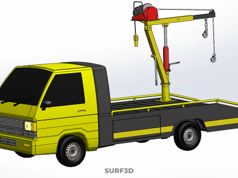 HYDRAULIC CRANE LIFTING ELECTRIC WINCH HOIST TOW TRUCK TOWING 3D Model
