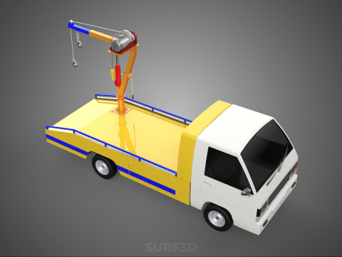 SERVICE TOW TRUCK ROADSIDE OVERHEAD REAR RECOVERY LIFTING CRANE 3D Model