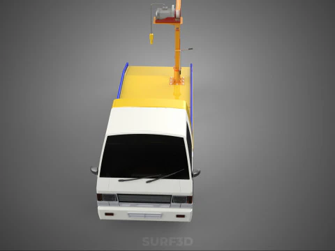 SERVICE TOW TRUCK ROADSIDE OVERHEAD REAR RECOVERY LIFTING CRANE 3D Model