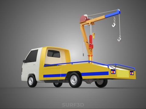 SERVICE TOW TRUCK ROADSIDE OVERHEAD REAR RECOVERY LIFTING CRANE 3D 模型