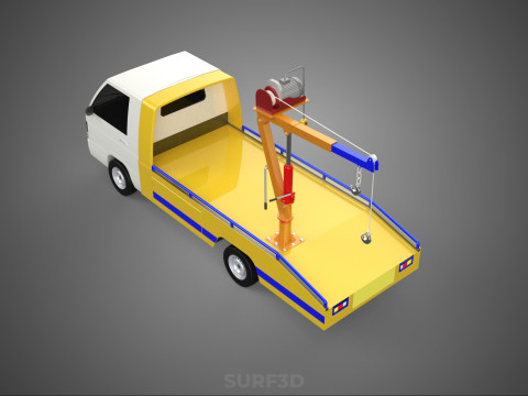 SERVICE TOW TRUCK ROADSIDE OVERHEAD REAR RECOVERY LIFTING CRANE 3D 模型