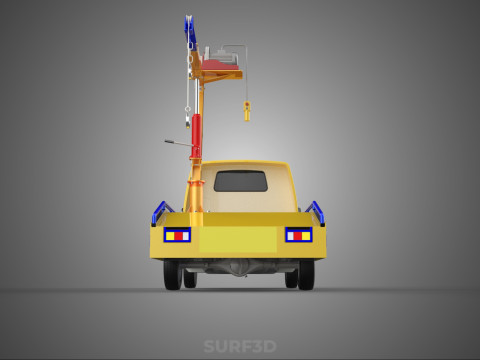 SERVICE TOW TRUCK ROADSIDE OVERHEAD REAR RECOVERY LIFTING CRANE 3D 模型