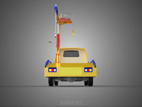SERVICE TOW TRUCK ROADSIDE OVERHEAD REAR RECOVERY LIFTING CRANE 3D Model