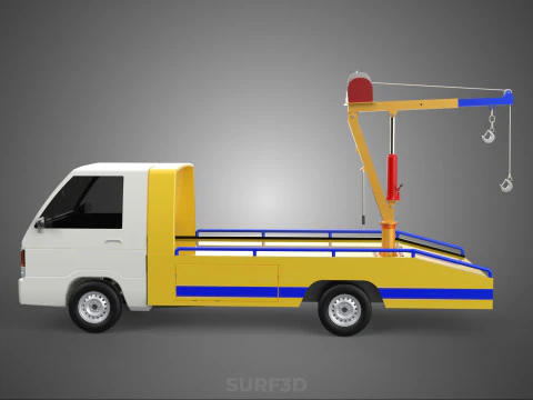 SERVICE TOW TRUCK ROADSIDE OVERHEAD REAR RECOVERY LIFTING CRANE 3D Model