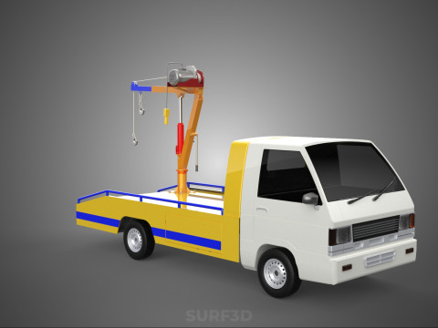 SERVICE TOW TRUCK ROADSIDE OVERHEAD REAR RECOVERY LIFTING CRANE 3D 模型