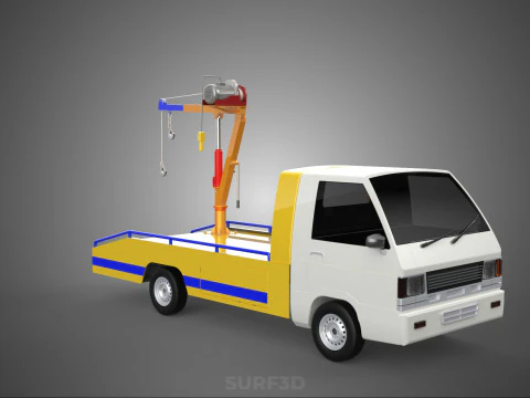 SERVICE TOW TRUCK ROADSIDE OVERHEAD REAR RECOVERY LIFTING CRANE 3D Model