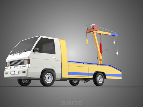 SERVICE TOW TRUCK ROADSIDE OVERHEAD REAR RECOVERY LIFTING CRANE 3D 模型