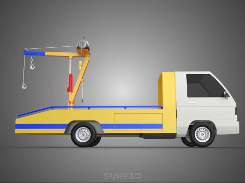 SERVICE TOW TRUCK ROADSIDE OVERHEAD REAR RECOVERY LIFTING CRANE 3D Model