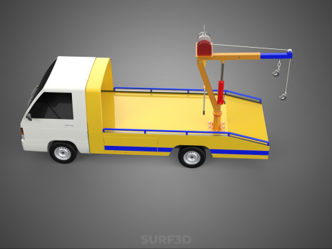SERVICE TOW TRUCK ROADSIDE OVERHEAD REAR RECOVERY LIFTING CRANE 3D 模型