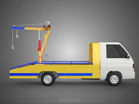 SERVICE TOW TRUCK ROADSIDE OVERHEAD REAR RECOVERY LIFTING CRANE 3D Model