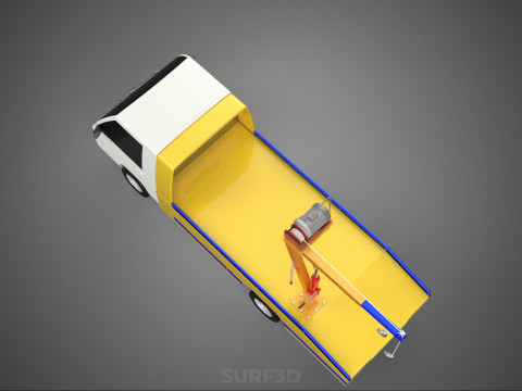 SERVICE TOW TRUCK ROADSIDE OVERHEAD REAR RECOVERY LIFTING CRANE 3D 模型