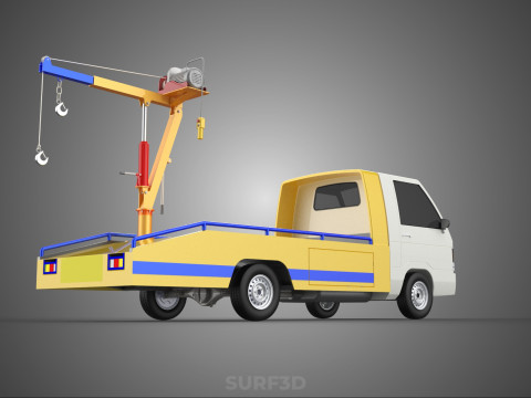 SERVICE TOW TRUCK ROADSIDE OVERHEAD REAR RECOVERY LIFTING CRANE 3D 模型