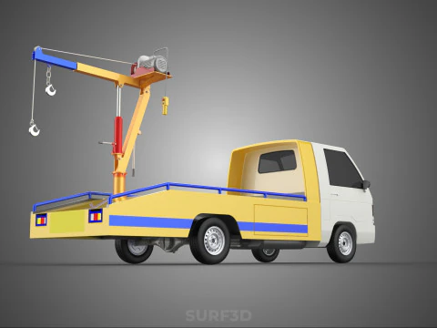 SERVICE TOW TRUCK ROADSIDE OVERHEAD REAR RECOVERY LIFTING CRANE 3D Model