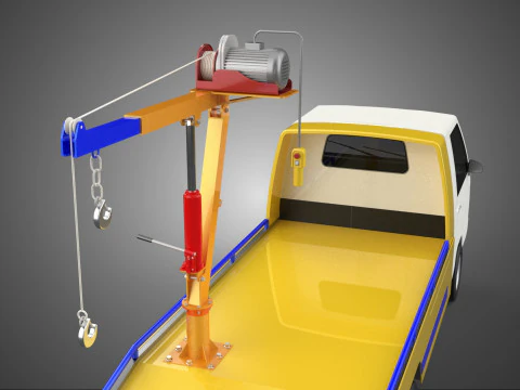 SERVICE TOW TRUCK ROADSIDE OVERHEAD REAR RECOVERY LIFTING CRANE 3D Model