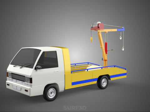 SERVICE TOW TRUCK ROADSIDE OVERHEAD REAR RECOVERY LIFTING CRANE 3D 模型