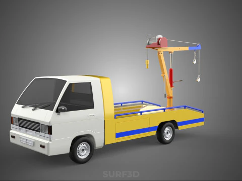 SERVICE TOW TRUCK ROADSIDE OVERHEAD REAR RECOVERY LIFTING CRANE 3D Model
