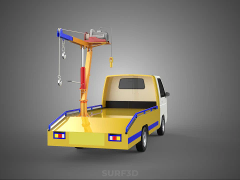 SERVICE TOW TRUCK ROADSIDE OVERHEAD REAR RECOVERY LIFTING CRANE 3D Model