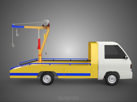SERVICE TOW TRUCK ROADSIDE OVERHEAD REAR RECOVERY LIFTING CRANE 3D 模型