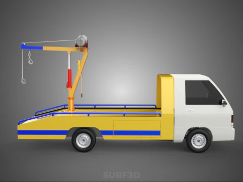 SERVICE TOW TRUCK ROADSIDE OVERHEAD REAR RECOVERY LIFTING CRANE 3D Model