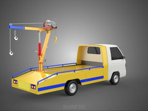 SERVICE TOW TRUCK ROADSIDE OVERHEAD REAR RECOVERY LIFTING CRANE 3D Model