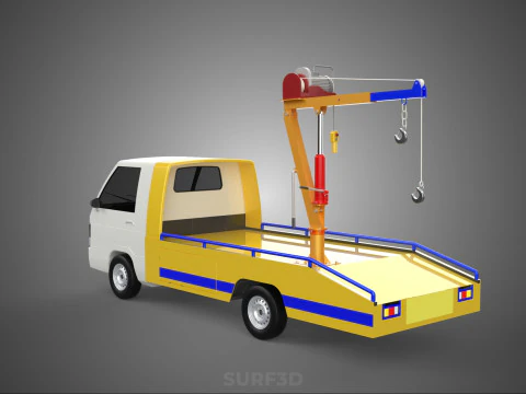 SERVICE TOW TRUCK ROADSIDE OVERHEAD REAR RECOVERY LIFTING CRANE 3D Model