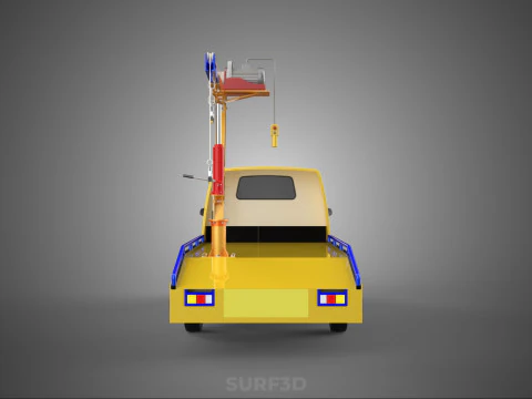SERVICE TOW TRUCK ROADSIDE OVERHEAD REAR RECOVERY LIFTING CRANE 3D Model