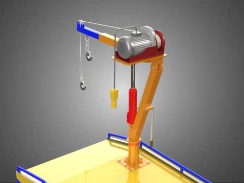 SERVICE TOW TRUCK ROADSIDE OVERHEAD REAR RECOVERY LIFTING CRANE 3D Model