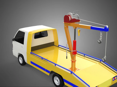 SERVICE TOW TRUCK ROADSIDE OVERHEAD REAR RECOVERY LIFTING CRANE 3D Model