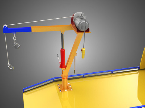 SERVICE TOW TRUCK ROADSIDE OVERHEAD REAR RECOVERY LIFTING CRANE 3D 模型